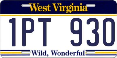 WV license plate 1PT930