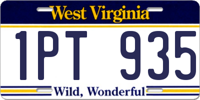 WV license plate 1PT935