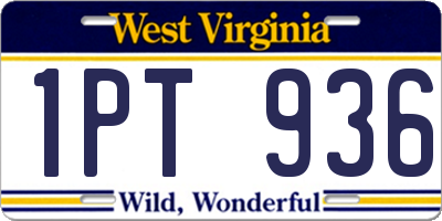 WV license plate 1PT936