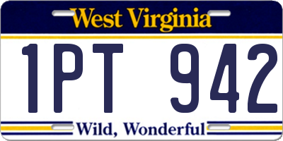 WV license plate 1PT942