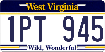 WV license plate 1PT945