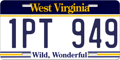 WV license plate 1PT949
