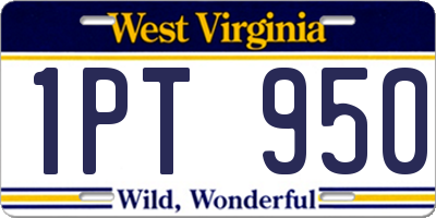 WV license plate 1PT950