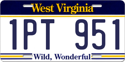 WV license plate 1PT951