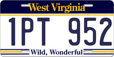 WV license plate 1PT952