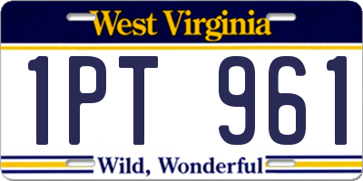 WV license plate 1PT961