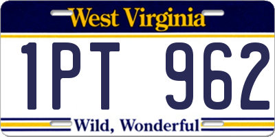 WV license plate 1PT962