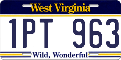 WV license plate 1PT963