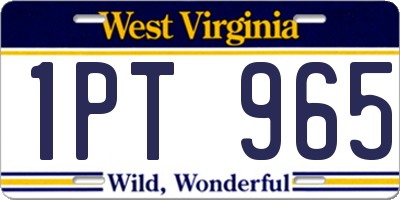 WV license plate 1PT965