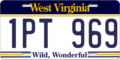 WV license plate 1PT969