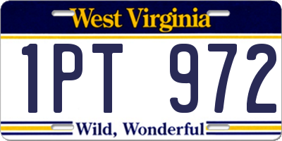 WV license plate 1PT972