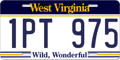 WV license plate 1PT975
