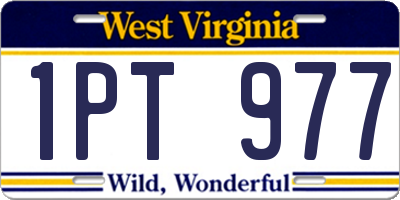 WV license plate 1PT977