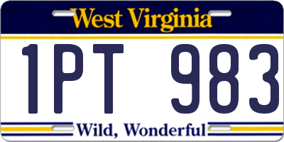 WV license plate 1PT983