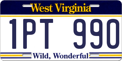 WV license plate 1PT990
