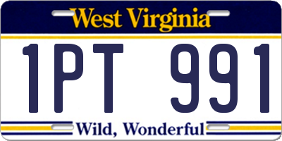 WV license plate 1PT991