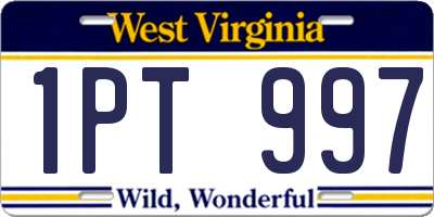 WV license plate 1PT997
