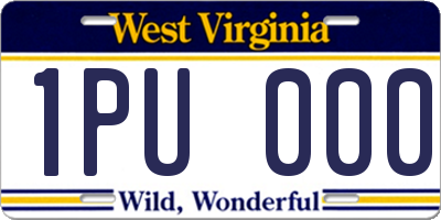 WV license plate 1PU000