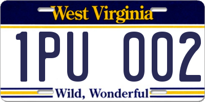 WV license plate 1PU002