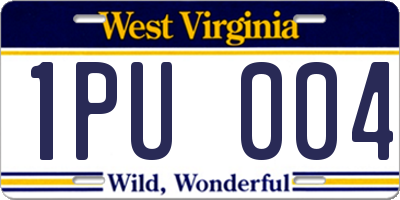 WV license plate 1PU004