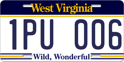 WV license plate 1PU006