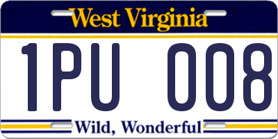 WV license plate 1PU008