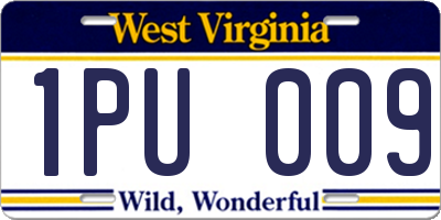 WV license plate 1PU009