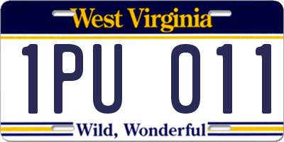 WV license plate 1PU011