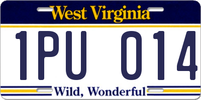 WV license plate 1PU014
