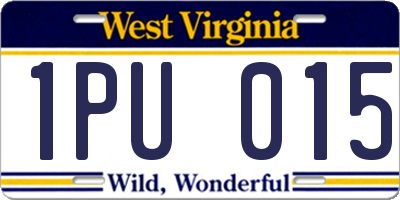 WV license plate 1PU015