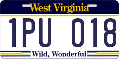 WV license plate 1PU018