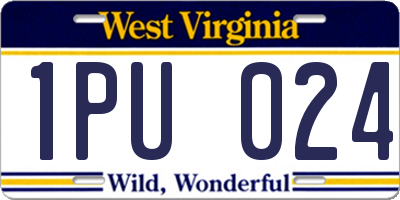 WV license plate 1PU024