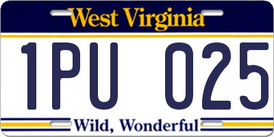 WV license plate 1PU025