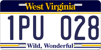 WV license plate 1PU028