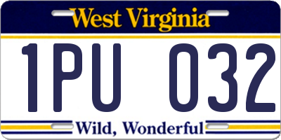 WV license plate 1PU032