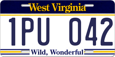 WV license plate 1PU042