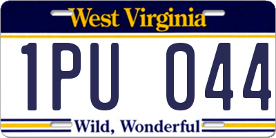 WV license plate 1PU044