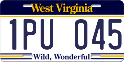 WV license plate 1PU045