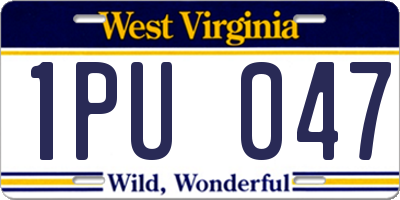 WV license plate 1PU047