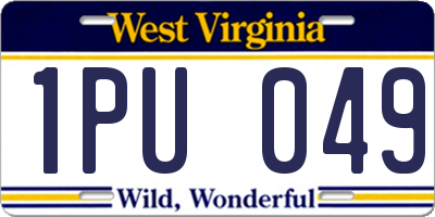 WV license plate 1PU049