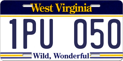WV license plate 1PU050