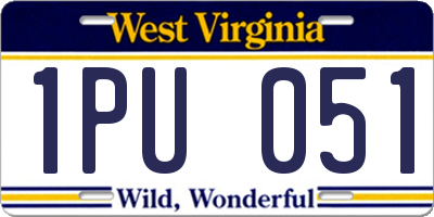 WV license plate 1PU051