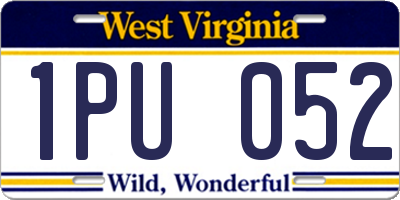 WV license plate 1PU052