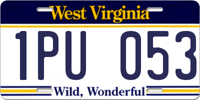 WV license plate 1PU053
