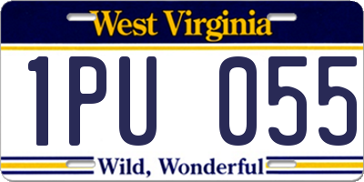 WV license plate 1PU055
