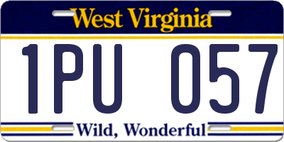 WV license plate 1PU057