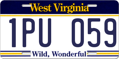WV license plate 1PU059