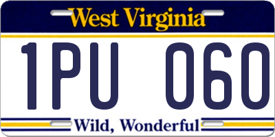 WV license plate 1PU060