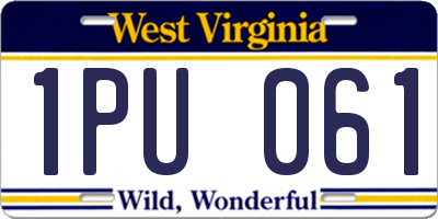 WV license plate 1PU061