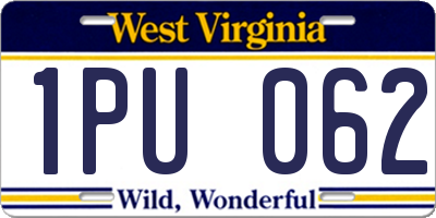 WV license plate 1PU062